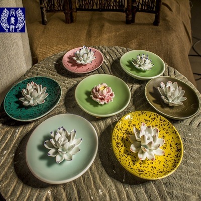 【定做香插 陶瓷香插 蓮花香插 線香插 檀木香插 禮品香插 7色香插】價格,廠家,圖片,陶瓷工藝品,景德鎮市同慶祥陶瓷文化傳播-